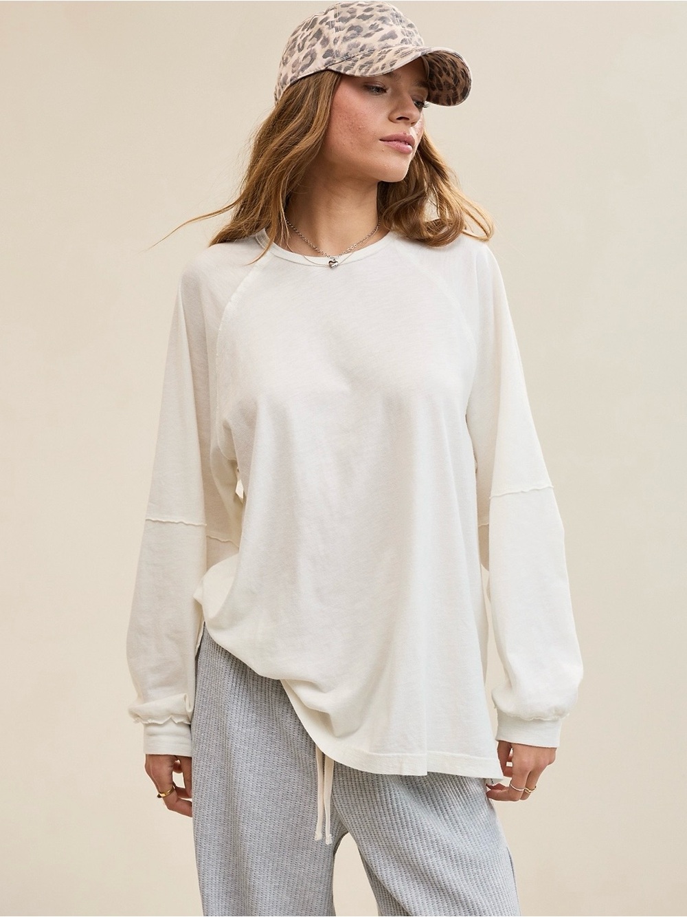 Aerie Cozy Long Sleeve Oversized Boyfriend Tee